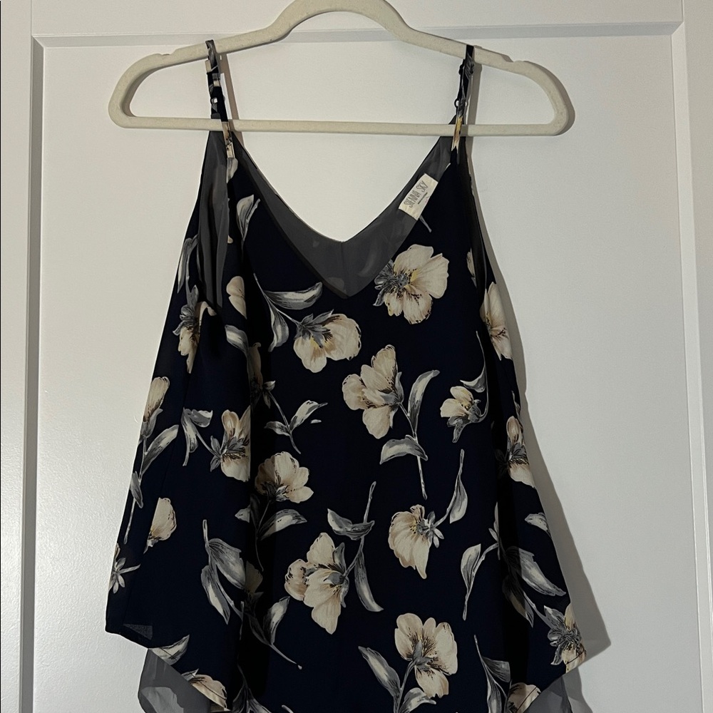 Sienna Sky Navy and Gray Sleeveless Top